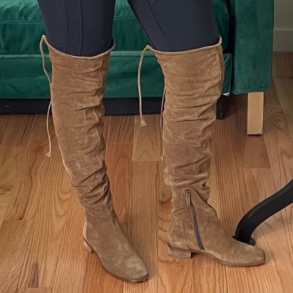 Aquatalia Walnut Brown Suede Lisandra Over The Knee Thigh High Waterproof Boot 6